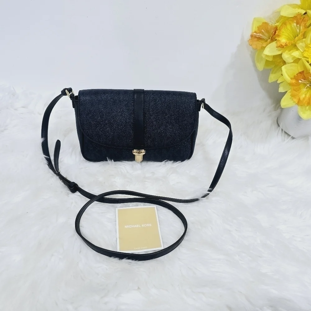 Michael Kors blue Charlton logo crossbody bag